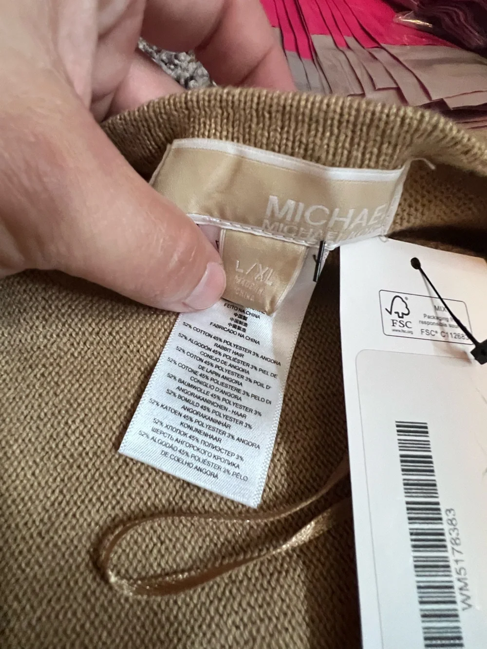 Michael Kors Camel and Chocolate Open-Front Poncho